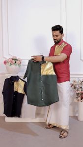 [Sedia sedia] pelancaran baru gaya selatan emas cetak reka bentuk separuh lengan baju untuk lelaki (penghantaran 4-5 hari)