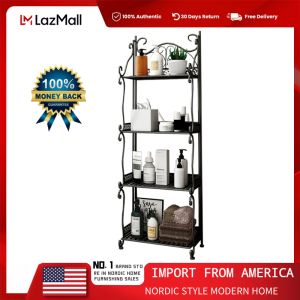 EB MALL MULTI-LAYER FLOWER RACK RACK BATHROOM RACK METAL HOME FLOOR STORAGE WROUGHT IRON CORNER RACK