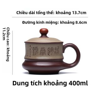 CANGHUTIANXIA | Tách Trà Nắp Đậy Hai Màu Sắc Handmade cho Văn Phòng