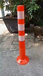 Cột chia làn đường giao thông công trình dài 45cm - 75cm phản quang trắng bằng nhựa HDPE siêu bền