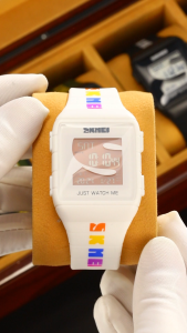 Jam Tangan Digital Pria SKMEI 2055 Black White WATER RESIST 30M