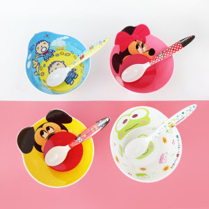Bộ Đồ Ăn Bằng Sứ Chống Rơi Dễ Thương Cho Trẻ Em Bát Ăn Sáng Sáng Tạo Thiết Kế Hoạt Hình Chống Bỏng Chất Liệu Melamine