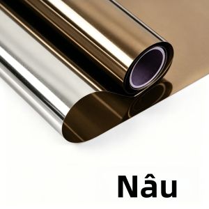 Phim Dán Kính Cách Nhiệt Một Chiều Chống Nắng Phản Quang Có Thể Tháo Rời Tự Dính Dùng Cho Nhà Ở Văn Phòng Và Trung Tâm Thương Mại Màu Vàng Bạc.
