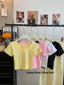 Áo Thun Tay Ngắn Màu Trơn Công Nghiệp Nặng Vai Rộng Cổ Chữ U Tay Ngắn Thấm Hút Mồ Hôi Mùa Hè Cotton Polyester Dài Vừa Phải