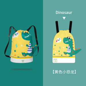 กระเป๋าใส่ชุดว่ายน้ำ Kk Tree สำหรับเด็ก กระเป๋าใส่ของกันน้ำ แยกส่วนชื้นและแห้ง กระเป๋าใส่ของเดินทางสำหรับเด็กชายและเด็กหญิง กระเป๋าสะพายไหล่แบบแบน