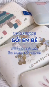 Gối Cao Su Non Cho Bé Gối Thun Lạnh Mềm Mại Đàn Hồi Tốt Họa Tiết Dễ Thương Kích Thước 25x45cm