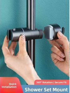 MONLEYTA | Adjustable Shower Head Holder With Hook No Drilling Required Fixed Base Shower Sprinkler Bracket莲蓬头支架 ABS Plastic