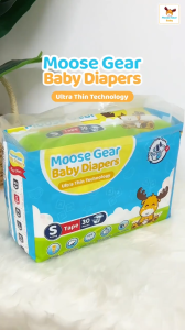Moose Gear Baby Tape Diaper 120pcs Super Absorbent 12hrs Leak Protection Extra soft & lightweight