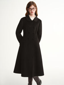 DUSHU | Hepburn Style Rich Daughter Fashion Double Breasted Coat Woolen Outerwear