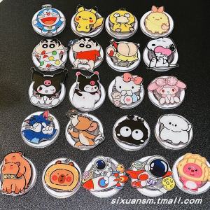 Cute Cartoon Magnetic Phone Stand Foldable Retractable Rotatable Anti-fall Ring Holder Adhesive Support Seat Creative Lazy Watching TV Tool