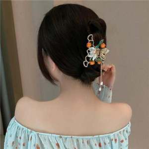 Elegant Large Size Tassel Hair Clip Womens Original Shark Clamp Stylish Festive Ornament Adorable Charming Hair Accessory