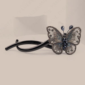 Kẹp Tóc Bướm Thêu Tinh Tế Dành Cho Nữ 2024 Mẫu Mới Phong Cách Trung Hoa Mới Kẹp Tóc Nửa Đầu Kẹp Tóc Sau Đầu Phụ Kiện Tóc Thời Trang