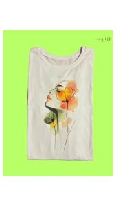 Classy Watercolor Flower Decorative Print Design T-Shirt Beauty Art Tee