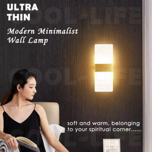 【GOGEOUS】LED wall light Acrylic wall lamp indoor sconce 85-265V simple modern lighting wall lights decoration lights Wall Decor for Living Room Bedroom Bathroom Corridor Balcony Stairs Light