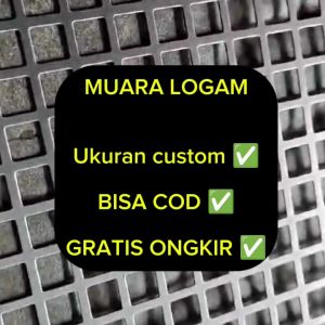 plat ram besi speaker motif lubang kotak 10mm 50 cm x 60 cm