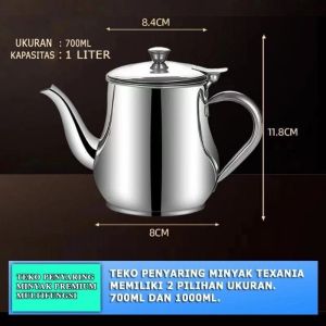 WADAH SARINGAN MInYAK 13 LITER OIL POT FILTER STENLIS STEEL 1300 ml