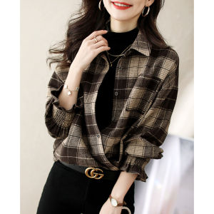 High-end Fashion New Autumn High-class Unique Casual Loose Slimming Check Coat