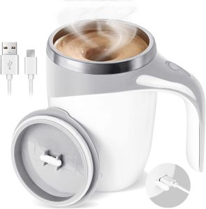 Automatic Mixing Cup Stirring Coffee Mug Electric Milk Mug Stainless Steel Mixing Magnetic Rotating Usb Charging Juice Water Cup