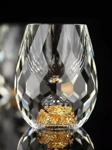 Ly uống rượu bộ 6 ly mắt trâu phối gold 24K chén nhỏ uống rượu soju rượu mạnh sang trọng lịch lãm dung tích nhỏ 15ml