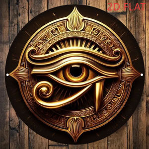 CIFbuy | Vintage Aluminum Wall Sign with Golden Ornate Eye Design - 2D Flat Wall Art Decor for Home Bar Restaurant Festival Hal