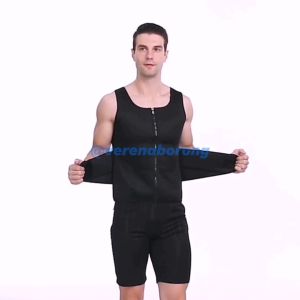 Man Slimming Corset Top Double Belt Sauna Sweat Shirt Mens Body Sculpting Sauna Sport Vest Fat Burning Fitness Tank Top Zipper Body Shaper Waist Trainer Ready Stock 327746