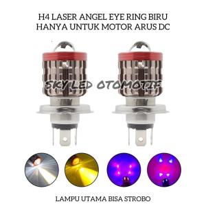 Lampu Depan Bohlam Led H4 Laser Hi Low Putih Kuning Plus Devil & Angel Eye 26 Watt Laser Nyala 4 Mode