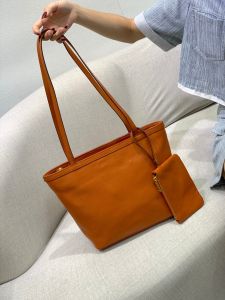 SHUCAI | Vegetable Tanned Cowhide Women Tote Bag Luxury Designer Real Leather Large Capacity Shoulder Bag Ladies Fashion Underarm Bag New
