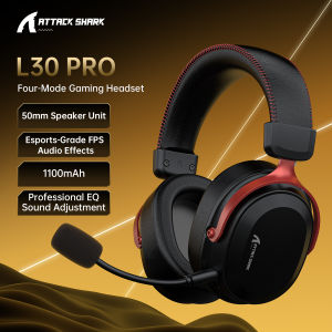 Tai Nghe Chơi Game Không Dây ATTACK SHARK L30Pro 2.4GHz Bluetooth 5.3 Với Card Âm Thanh USB Jack 3.5mm Driver 50mm Micro Tháo Rời Pin 1100mAh