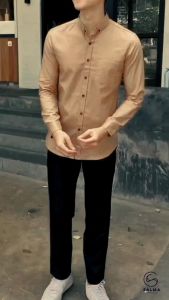 Baju Kemeja Pria Lengan Panjang Polos Abu-Abu Navy Hitam Maroon Putih Hem Cowok Keren