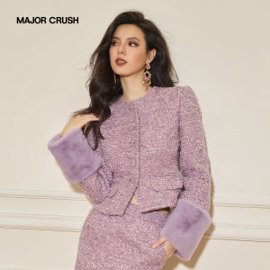 Retro Purple Velvet Chic Suit