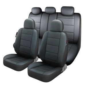 Lux Artificial PU Leather Car Seat Cover Universal Size Full Set Airbag Compatible Fit Most Cars
