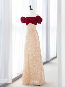 Elegant Red Wedding Dress 2025 New Style Bridal Gown One Shoulder Sequin Evening Dress for Engagement Party And Performance