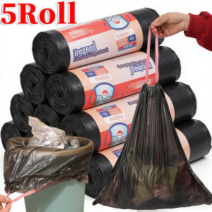 75pcs Large Size Thickened Trash Bag / Environmental Disposable Plastic Garbage Bags / Tear-Off Drawstring Trash Can Liners / for Home Kitchen Restaurant