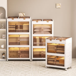 Foldable Double Door Wardrobe Storage Box Cover for Underwear Socks Classification Organizer Luxurious Bedside Table