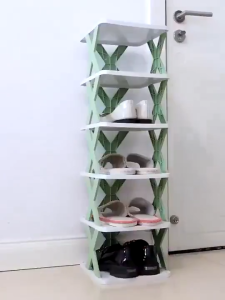 2-9 Layer Multi-tier Shoe Rack Stackable Ganizer Stand Vertical Narrow Stackable Organizer with Removable Partition