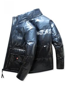 ROMON | Lomond Mens Gradient Down Jacket Winter New Fashion Loose Casual Thick Warm White Duck Down Collar Coat Youth Outerwear