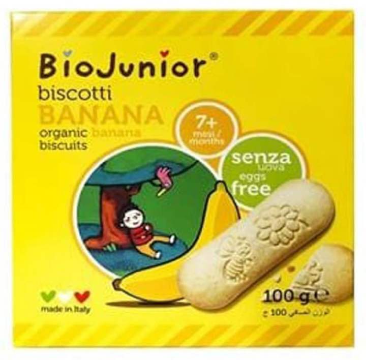 Bio Junior Organic Banana Biscuits/Biscotti Plain/Biscotti Mela Apple ...