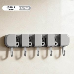 Hole-free Wall Mounted Hanger for Brooms and Mops