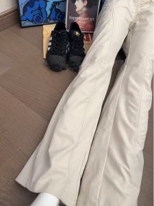 Cooling Feeling Quick Dry Pants Mens Thin Straight Leg Casual Trousers Light Beige Side Cut Flared Summer Outdoor Pants