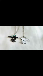 Flying Dragon Keychain Cartoon Anime Black White Enamel Toothless Bff Couple Pendant Key Ring