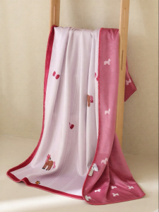 NELA HOME | Pink Cartoon Horse Design Blanket