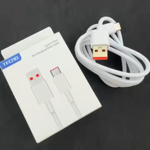 ClickShirk : Tecno 6A Fast Charging Cable Suitable For 70W/65W/45W Charger Compatible With Camon 40 Spark 20 Inf
