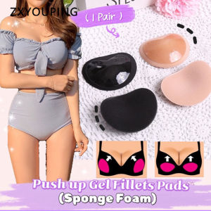 ZXYOUPING 1 Pair Sponge Gel-Bra Foam Inserts Breast Enhancers-Push Up Sticky Self Adhesive Fillets Pads Washable