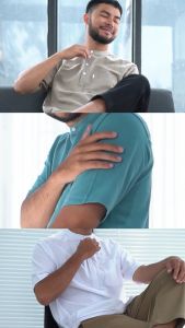 ANCSTR Kemeja Pria Shanghai Polos Saku - Kurta Lengan Pendek