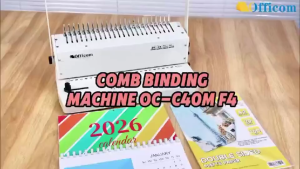 Plastic Comb Binding Machine Officom C40M F4 Heavy Duty 24 Holes Paper Puncher Binder