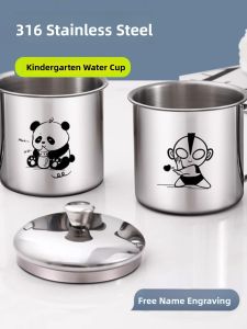 MONLEYTA | 316 Stainless Steel Cup Childrens Small Water Cup Kindergarten Special Drinking Water Cover Lid Anti-Fall Tea Pot 304