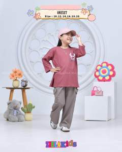 Setelan anak perempuan terbaru/setelan celana anak perempuan full combad/setelan anak perempuan umur 4-14 tahun/oneset ziela kids terbaru