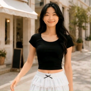 Chic Lace-Trimmed Pleated Mini Skirt in Plain White