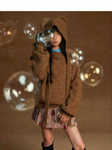 LOVESASAKIDS | Soft Skin-friendly Cozy Dismountable Bear Ears Turtleneck Sweater