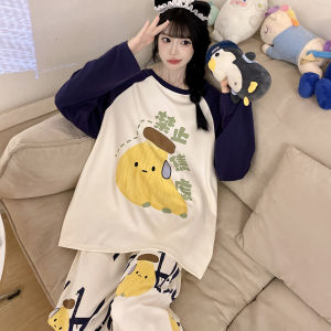 Pure Cotton Long Sleeve Sleepwear Thin Autumn Style Home Clothes for Women plus Size Comfortable Breathable Outerwear Suitable for Students